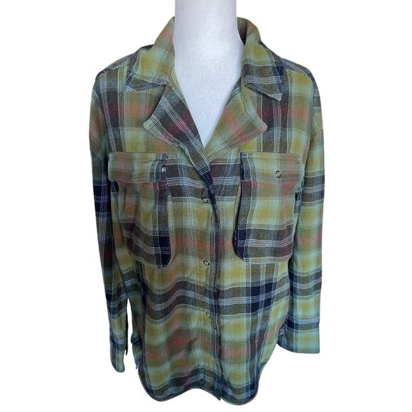 Free People Izzy Olive Combo Shirt/Shacket XS/SM/MD NWT - Picture 5 of 11